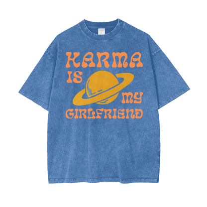 Karma Girlfriend Oversize Snow Washed T-Shirt