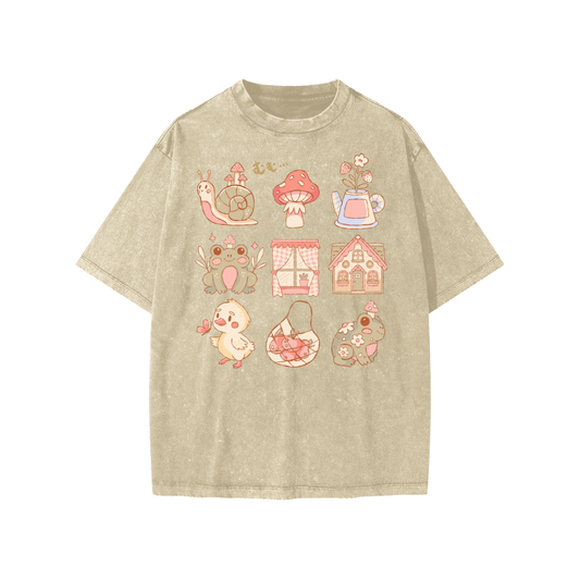 Cottage Frogs Snow Washed KIDS Tee
