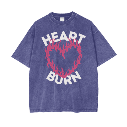 Heart Burn Unisex Oversize Snow Washed T-Shirt