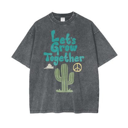 Desert Growth Unisex Oversize Snow Washed T-Shirt