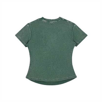Cosmic Love Faux Embroidered Vintage Washed Femme Fit Cotton T-Shirt