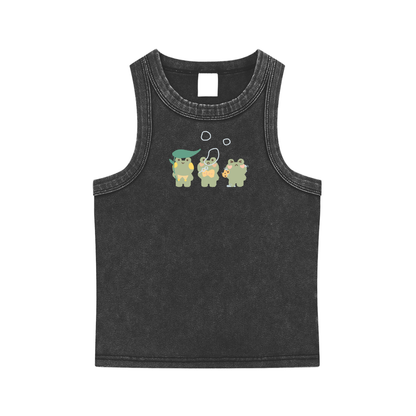 Bubble Frogs Snow Washed Tank Top