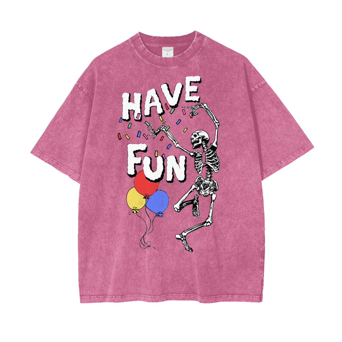 Fun Skeleton Unisex Oversize Snow Washed T-Shirt