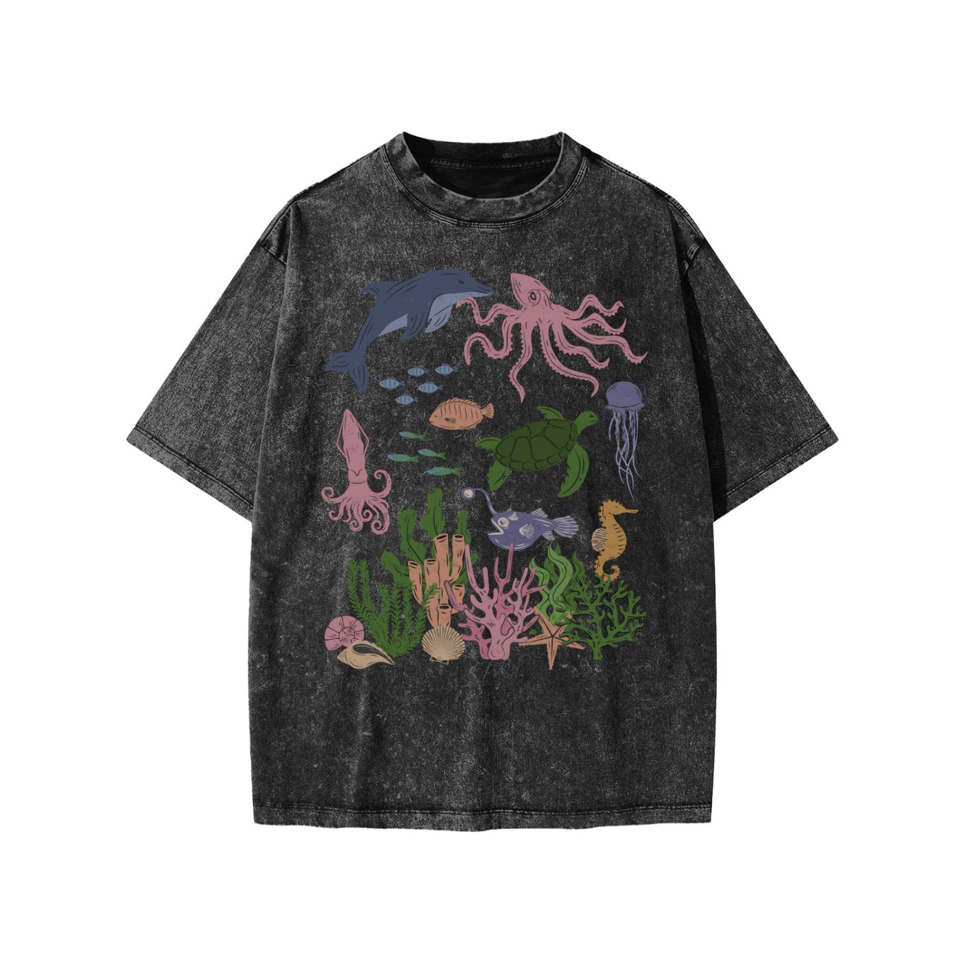 Deep Ocean Fish Snow Washed KIDS Tee