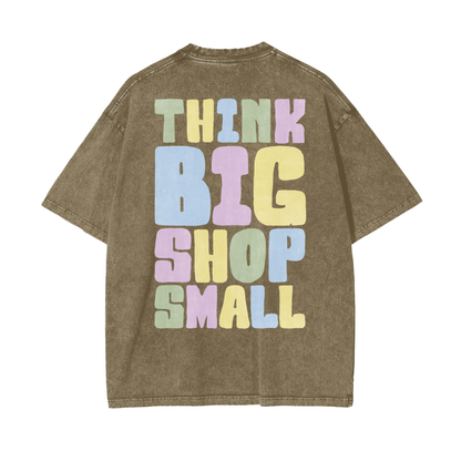 Think Big Unisex Oversize Snow Washed T-Shirt