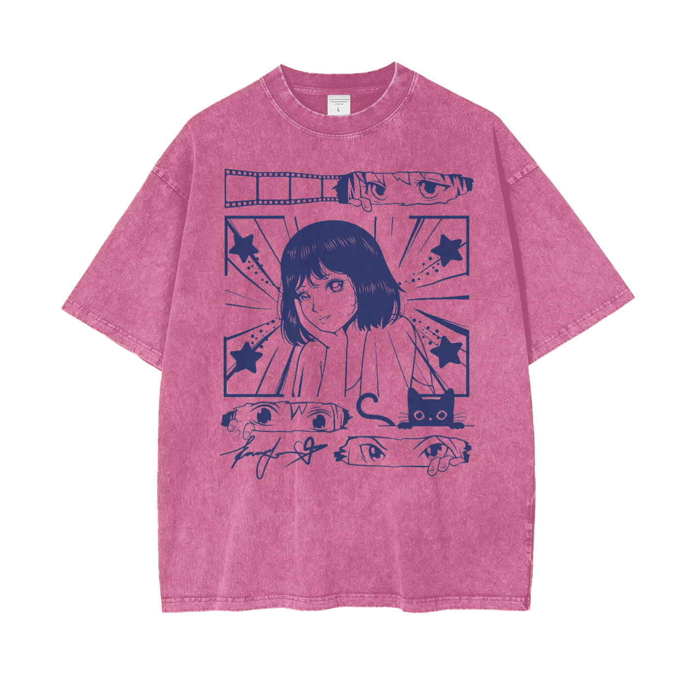 Anime Film Idol Unisex Oversize Snow Washed T-Shirt