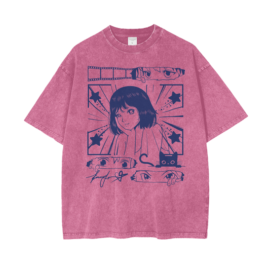 Anime Film Idol Unisex Oversize Snow Washed T-Shirt