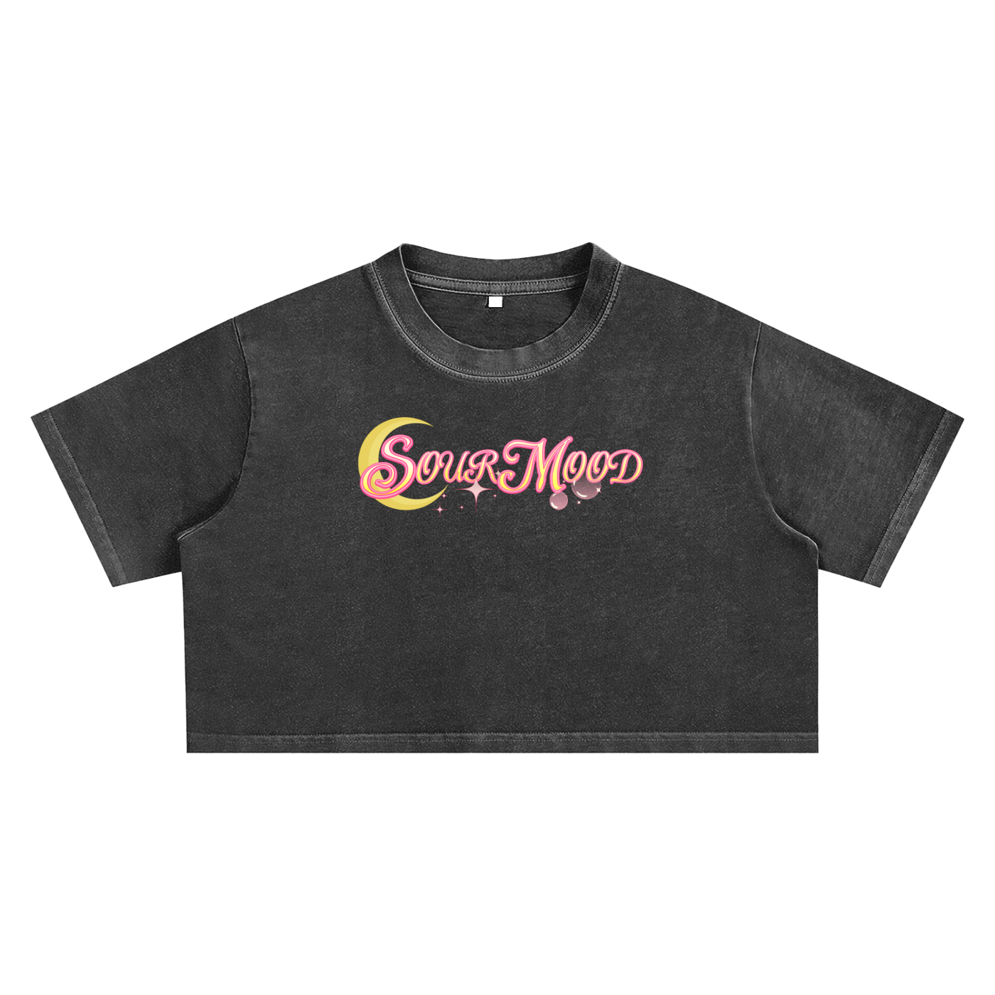 Anime Sour Mood Snow Washed Crop Top