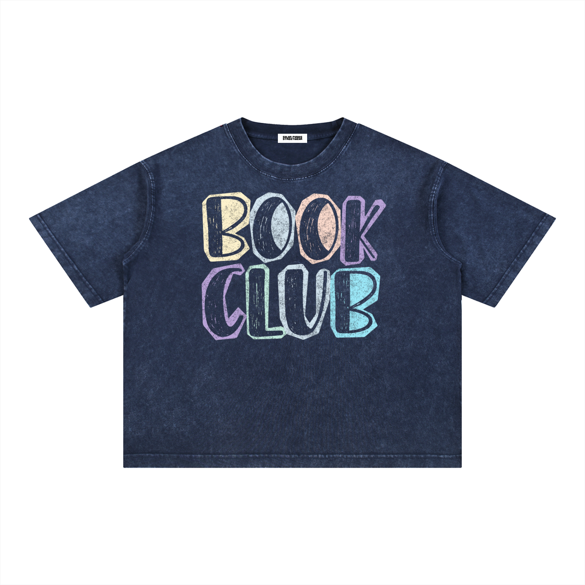 Book Club Mineral Wash Unisex Oversized Boxy Cotton T-Shirt