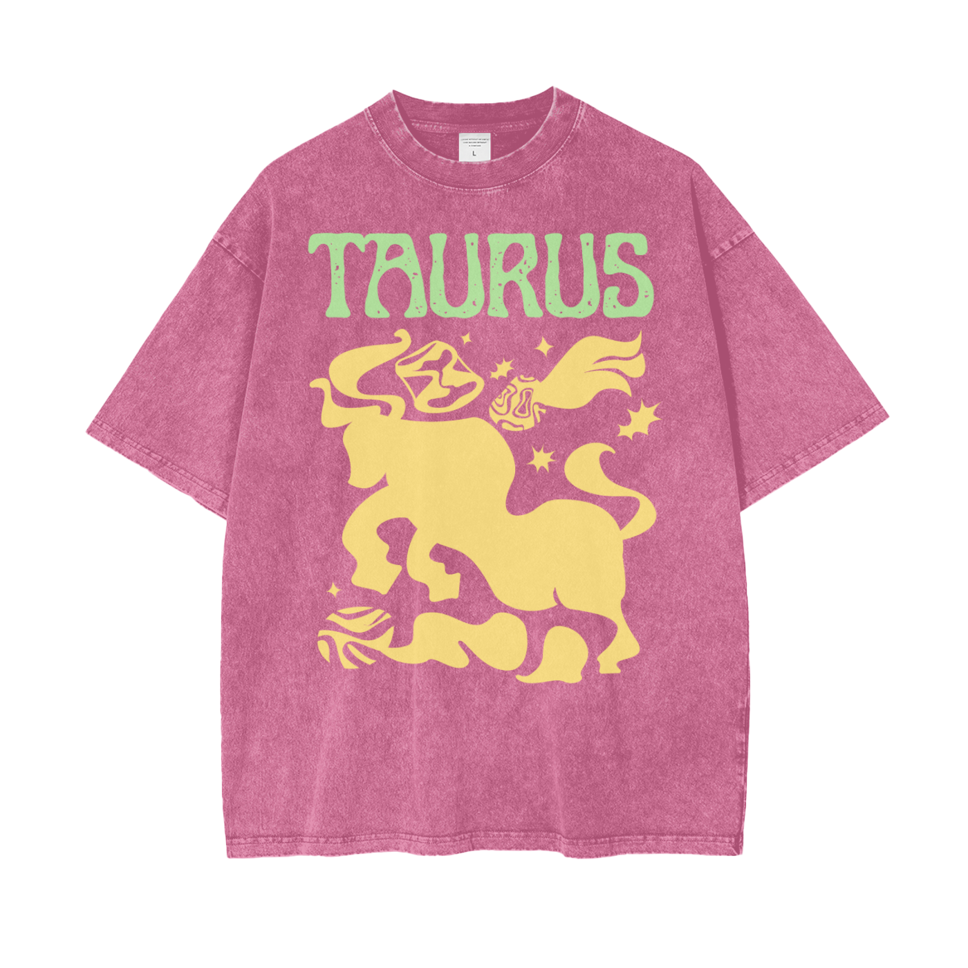 Zodiac Taurus Psychedelic Snow Washed T-Shirt