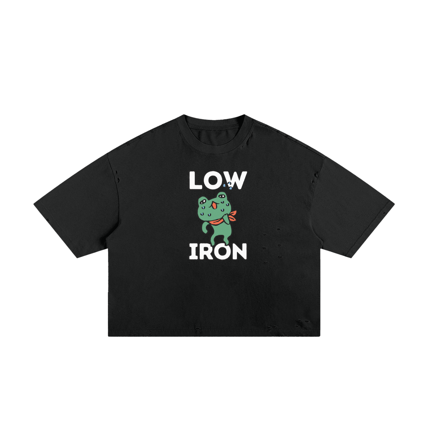 Low Iron Frog Unisex Classic Frayed Boxy Tee