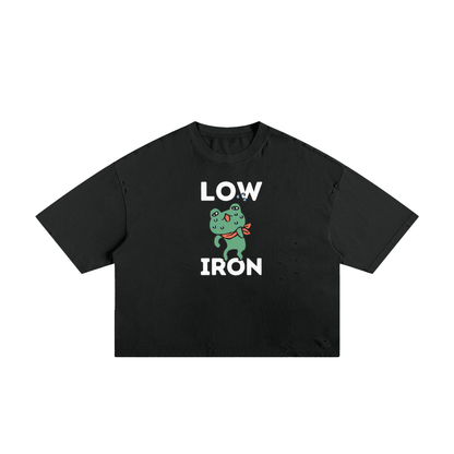 Low Iron Frog Unisex Classic Frayed Boxy Tee