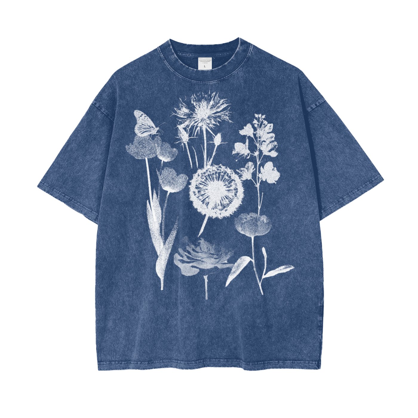 Film Flowers Unisex Oversize Snow Washed T-Shirt