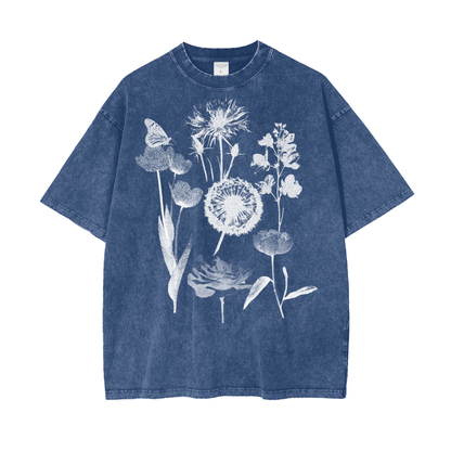 Film Flowers Unisex Oversize Snow Washed T-Shirt