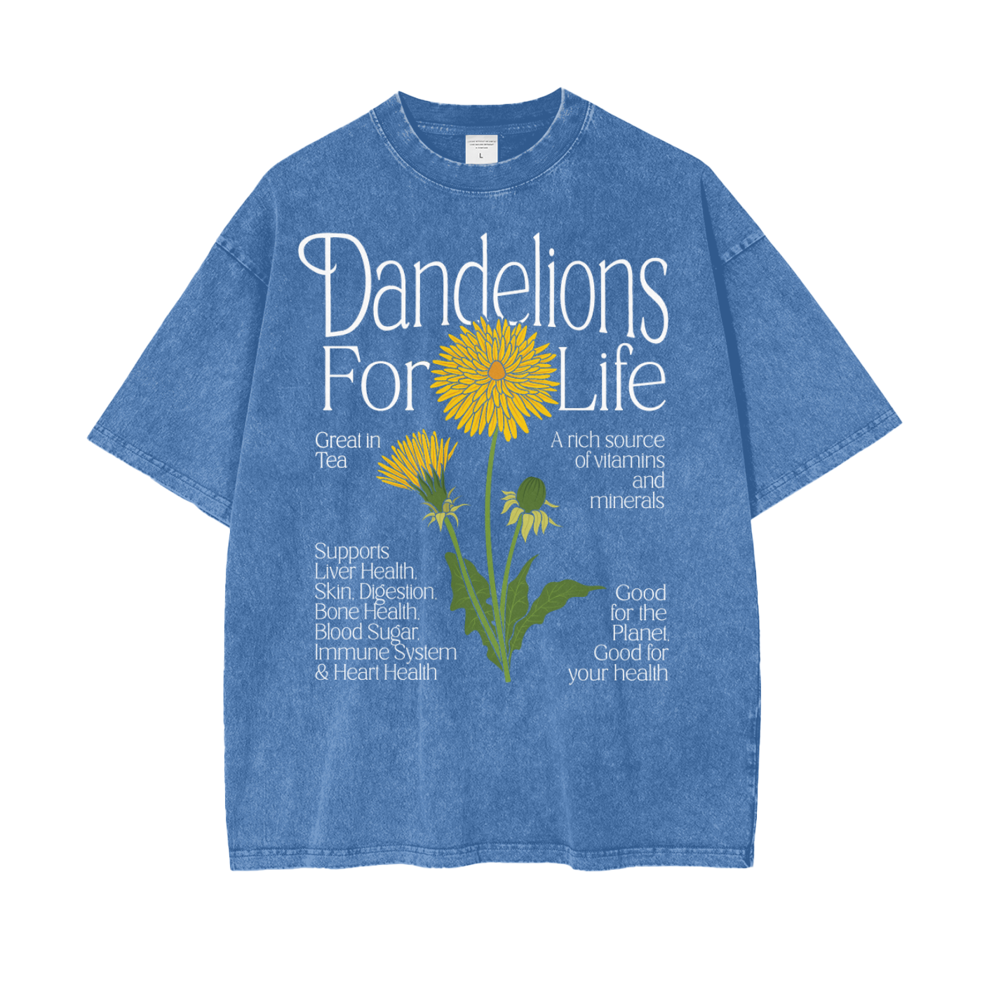 Dandelions Unisex Oversized Snow Washed T-Shirt