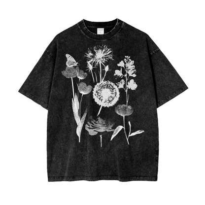 Film Flowers Unisex Oversize Snow Washed T-Shirt