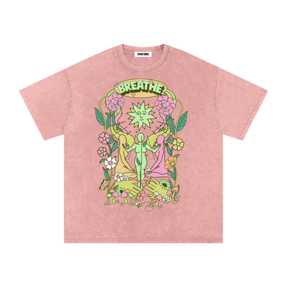 Breathe Unisex Acid Wash Oversize T-Shirt