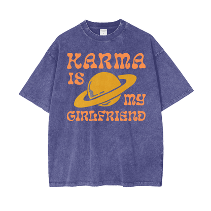 Karma Girlfriend Oversize Snow Washed T-Shirt