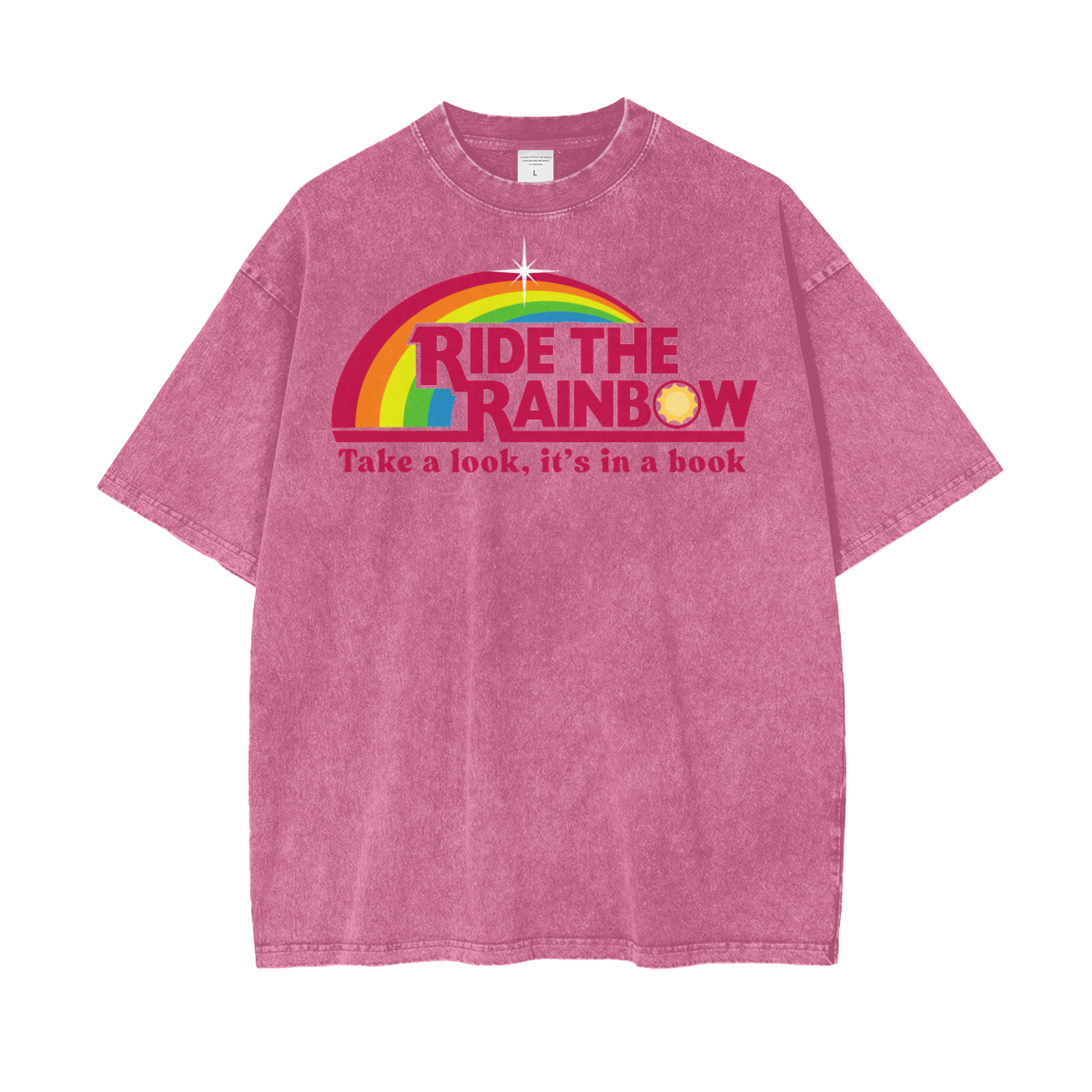 Ride the Rainbow Unisex Oversize Snow Washed T-Shirt
