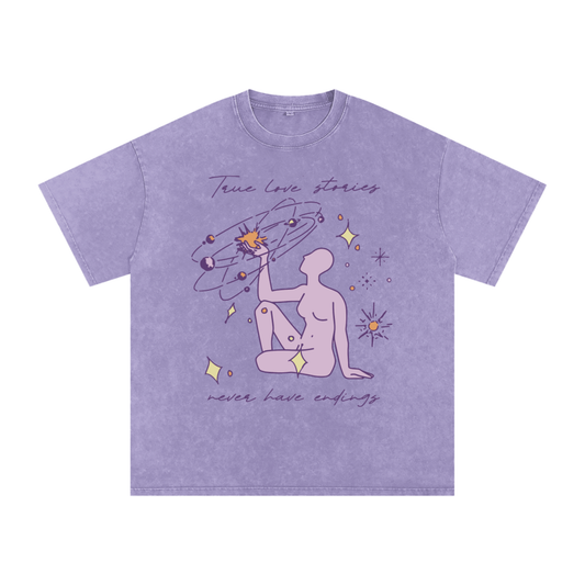 Love Stories Acid Wash Oversize T-Shirt