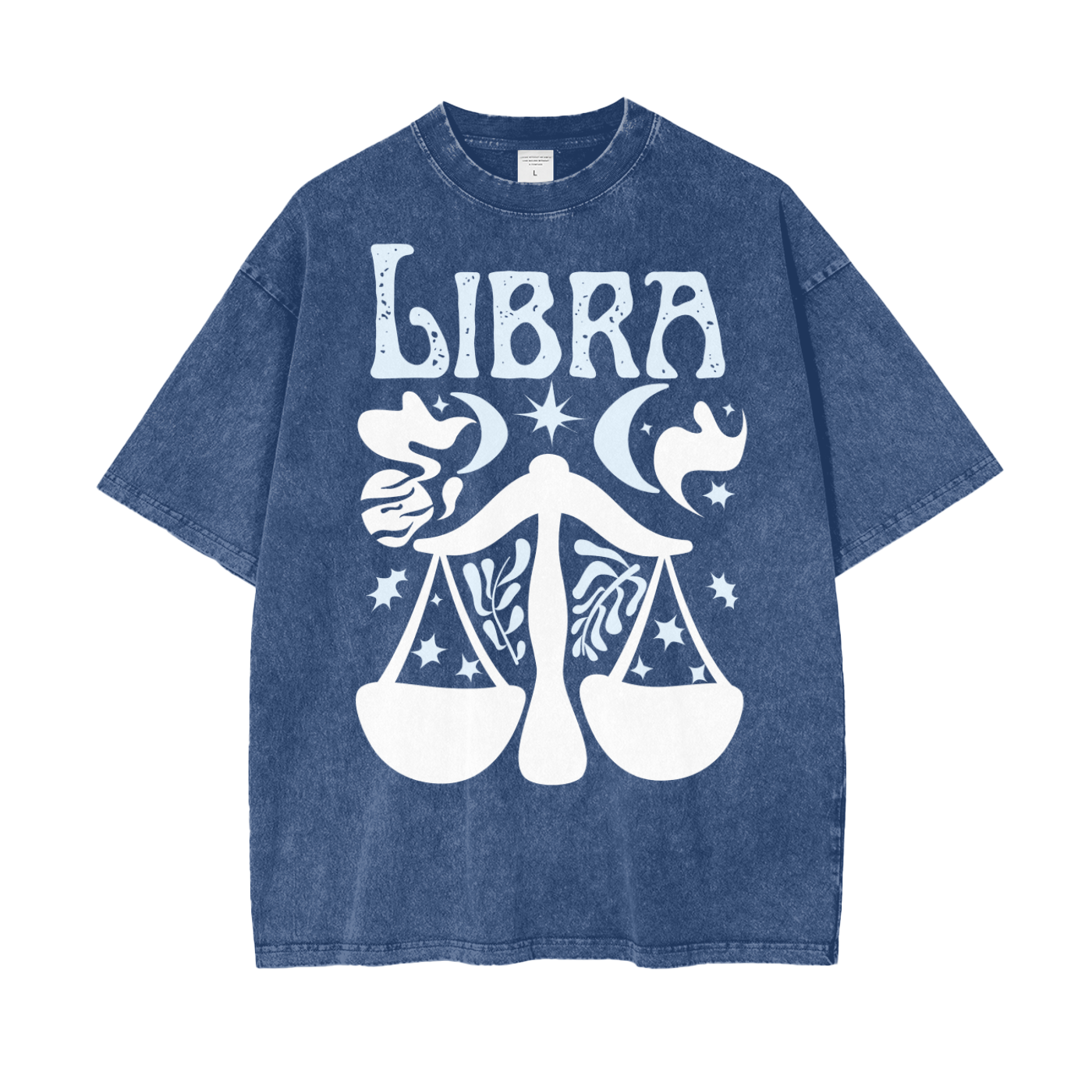 Zodiac Libra Psychedelic Snow Washed T-Shirt