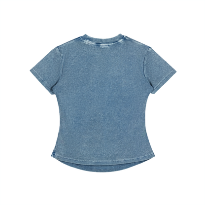 Cosmic Love Faux Embroidered Vintage Washed Femme Fit Cotton T-Shirt