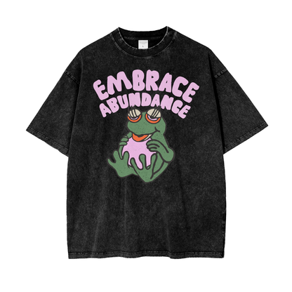 Abundance Toad Unisex Oversize Snow Washed T-Shirt