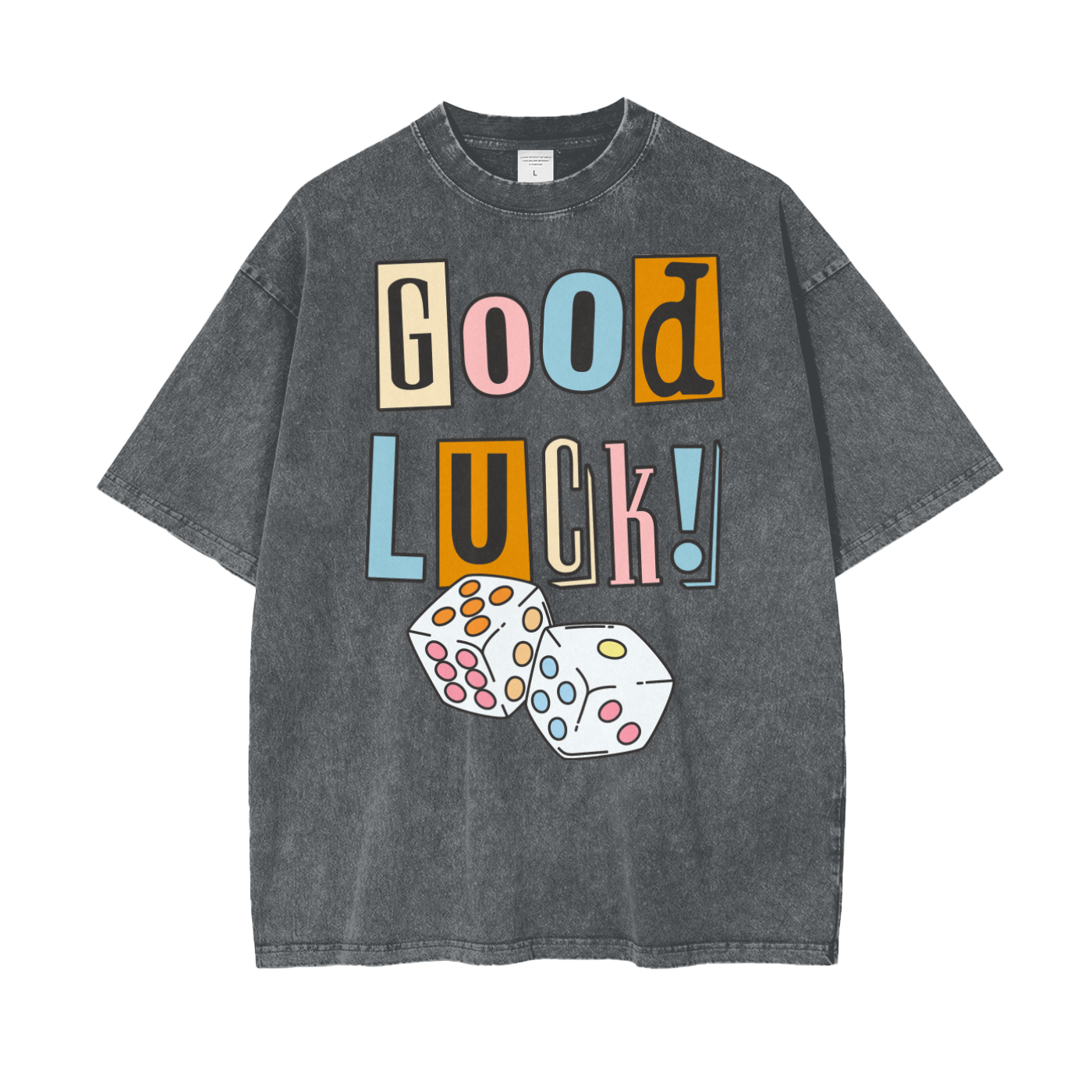 Good Luck Unisex Oversize Snow Washed T-Shirt
