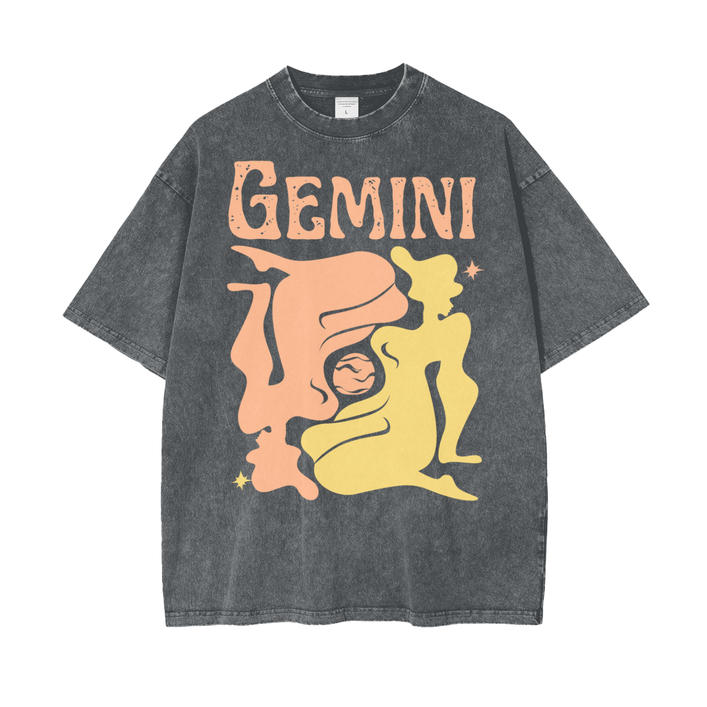 Zodiac Gemini Psychedelic Snow Washed T-Shirt