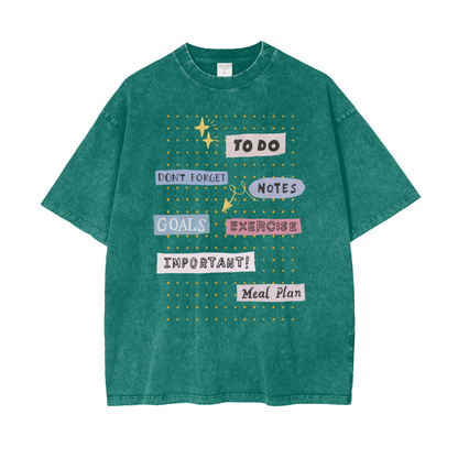 To Do List Unisex Oversize Snow Washed T-Shirt