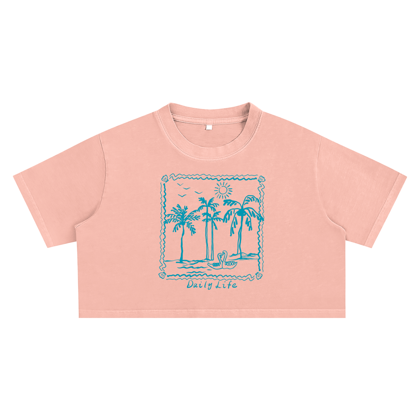 Beach Life Snow Washed Crop Top