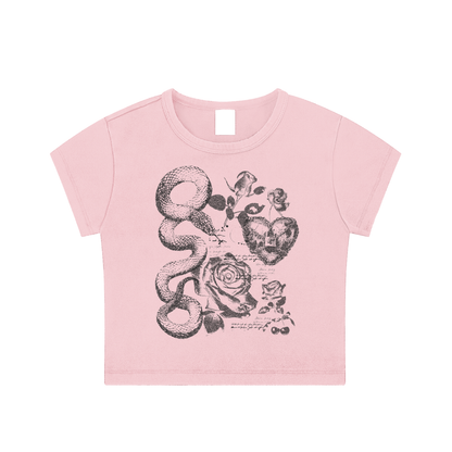 Dark Romantic Snow Washed Crop Top