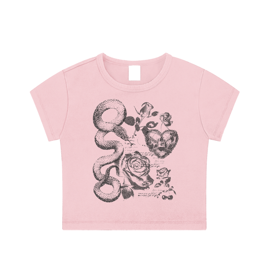 Dark Romantic Snow Washed Crop Top