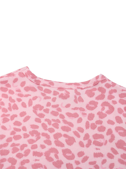 Pink Panthers Women’s Leopard Print Crop T-Shirt