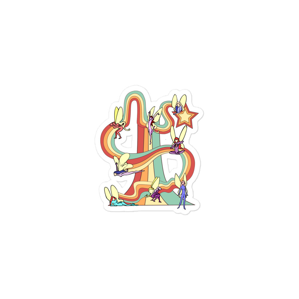 Fairy Rainbows Retro Sticker