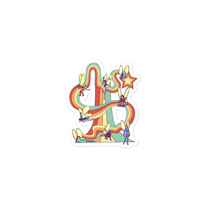 Fairy Rainbows Retro Sticker