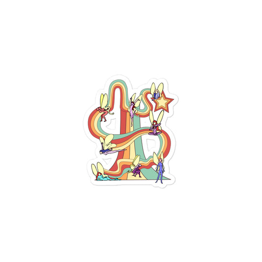 Fairy Rainbows Retro Sticker