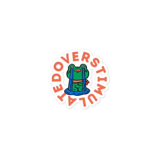 Overstimulated Frog Retro Sticker