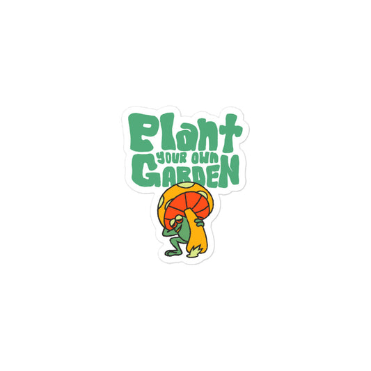 Plant Garden Frog Retro Sticker
