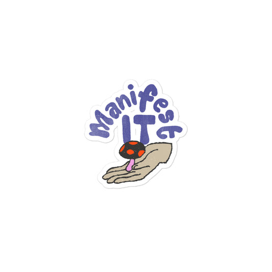 Manifest It Mushroom Retro Sticker