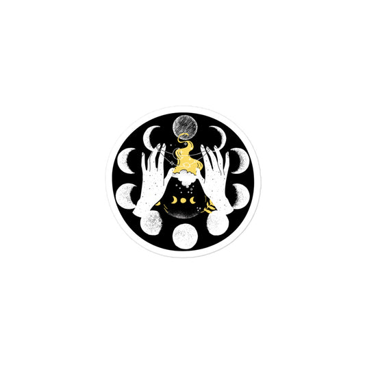 Moon Witch Retro Sticker