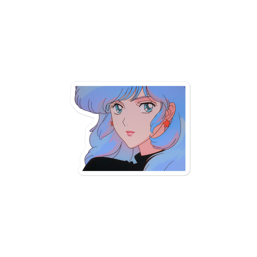 Anime Blue Girl Retro Sticker