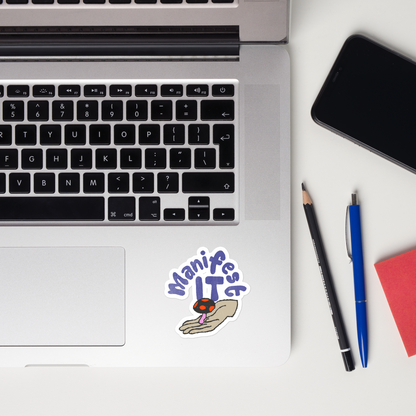 Manifest It Mushroom Retro Sticker