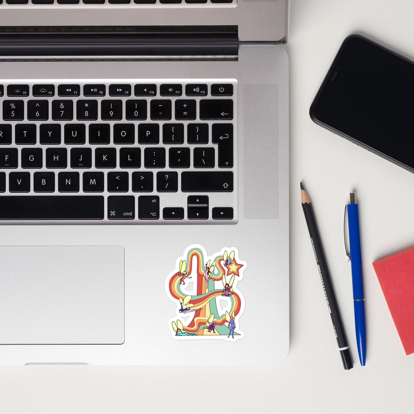 Fairy Rainbows Retro Sticker