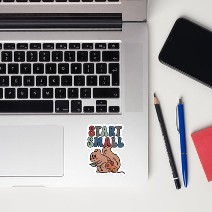 Start Small Retro Sticker Squirrel
