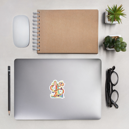Fairy Rainbows Retro Sticker