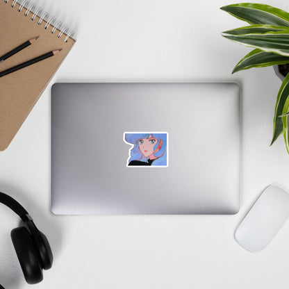 Anime Blue Girl Retro Sticker