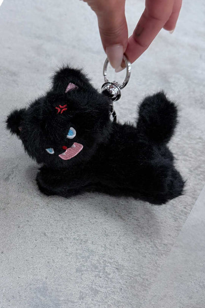 Lil Hex Mad Kitty Plush Charm Keychain ~4inch